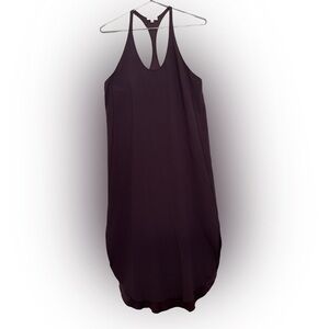 Wilfred Colonne Racerback High-Low Midi Dress – Deep Burgundy – Size S